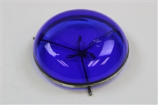 Vintage Blue Cobalt & Sterling Silver Crossed Clubs Glass Dish  - 4 Diameter
