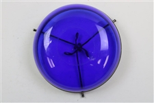 Vintage Blue Cobalt & Sterling Silver Crossed Clubs Glass Dish  - 4 Diameter