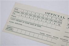 1975 Masters Tournament Official Scorecard - Un-Marked