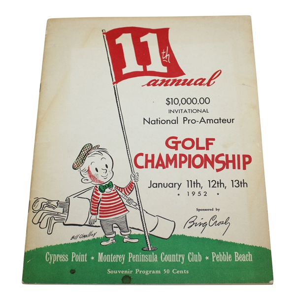 1952 Crosby Pro-Am Golf Championship Official Program - Jimmy Demaret Win