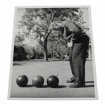 Jack Nicklaus Original 1964 Putting Bowling Balls B&W Photo