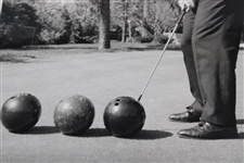 Jack Nicklaus Original 1964 Putting Bowling Balls B&W Photo