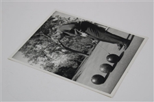 Jack Nicklaus Original 1964 Putting Bowling Balls B&W Photo