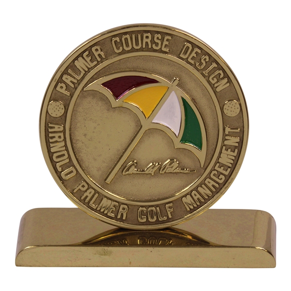 Arnold Palmer Golf Management Gold Plated Desk Display