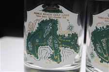 Pebble Beach, Oakland Hills, Augusta National & Winged Foot Golf Course Rocks Glasses