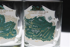 Pebble Beach, Oakland Hills, Augusta National & Winged Foot Golf Course Rocks Glasses