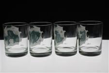 Pebble Beach, Oakland Hills, Augusta National & Winged Foot Golf Course Rocks Glasses