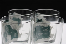 Pebble Beach, Oakland Hills, Augusta National & Winged Foot Golf Course Rocks Glasses