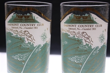 Two (2) Oakmont Country Club Layout w/Course Record Drinking Glasses