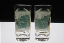 Two (2) Oakmont Country Club Layout w/Course Record Drinking Glasses