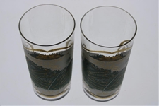 Two (2) Oakmont Country Club Layout w/Course Record Drinking Glasses