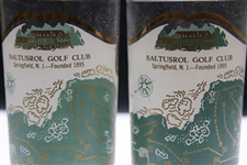 Two (2) Baltusrol Golf Club Layout w/Course Record Drinking Glasses