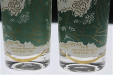 Two (2) Baltusrol Golf Club Layout w/Course Record Drinking Glasses