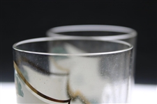 Two (2) Baltusrol Golf Club Layout w/Course Record Drinking Glasses