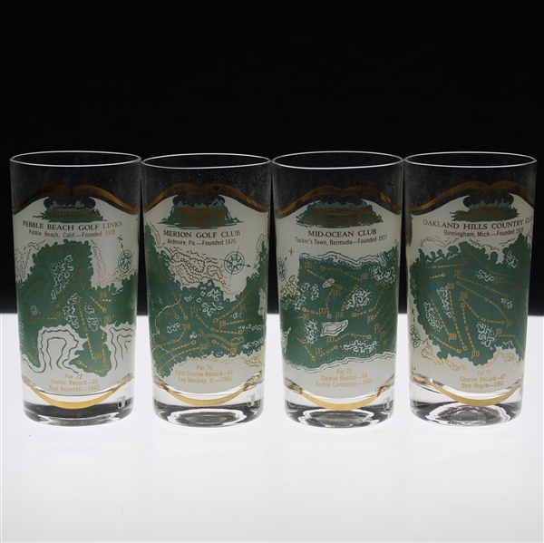 Pebble Beach, Merion, Mid-Ocean Club & Oakland Hills Golf Course Drinking Glasses