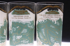 Pebble Beach, Merion, Mid-Ocean Club & Oakland Hills Golf Course Drinking Glasses