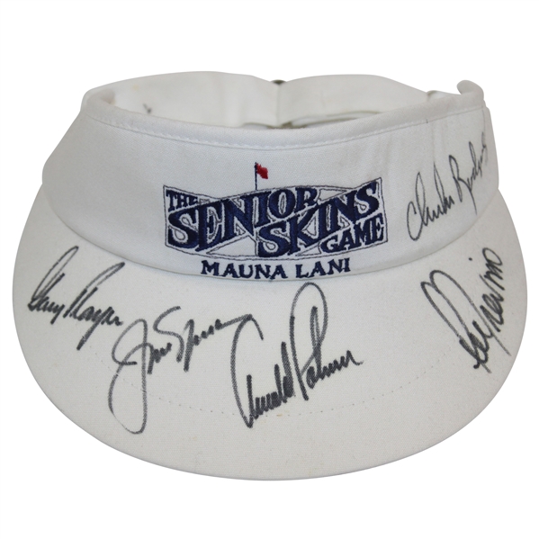 Palmer, Nicklaus, Player, Trevino & Chi Chi Signed Senior Skins Game Visor JSA ALOA
