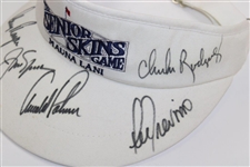 Palmer, Nicklaus, Player, Trevino & Chi Chi Signed Senior Skins Game Visor JSA ALOA