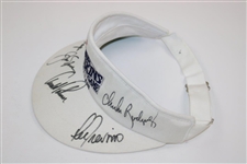 Palmer, Nicklaus, Player, Trevino & Chi Chi Signed Senior Skins Game Visor JSA ALOA