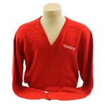 Chi Chi Rodriguezs Worn Red Long Sleeve Toyota 100% Cashmere Golf Sweater 