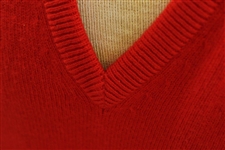Chi Chi Rodriguez's Worn Red Long Sleeve 'Toyota' 100% Cashmere Golf Sweater 