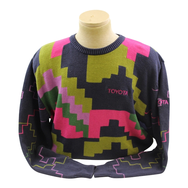 Chi Chi Rodriguezs Worn Green/Pink/Purple Lady Antigua Sweater