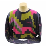 Chi Chi Rodriguezs Worn Green/Pink/Purple Lady Antigua Sweater