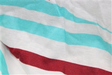 Chi Chi Rodriguez's Worn White 'Toyota' Antigua Golf Polo Shirt w/Blue, Red & Black Stripes