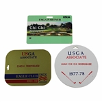 Chi Chi Rodriguez 1991-92 USGA Eagle Club & 1977-1978 USGA Bag Tag w/2009 USGA Partner Badge