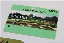 Chi Chi Rodriguez 1991-92 USGA Eagle Club & 1977-1978 USGA Bag Tag w/2009 USGA Partner Badge