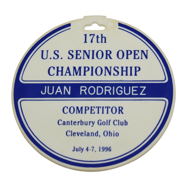 Chi Chi Rodriguezs 1996 US Senior Open at Canterbury Golf Club Competitor Bag Tag