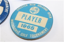 Three (3) Chi Chi Rodriguez's Contestant Badges - 1965 New Orleans & Cleveland w/1980 Mony ToC