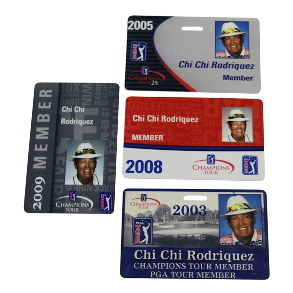 Four (4) Miscellaneous Chi Chi Rodriguez PGA Tour Card/IDs