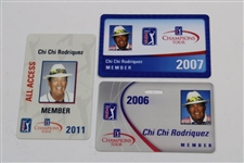 Three (3) Miscellaneous Chi Chi Rodriguez PGA Tour Card/ID's