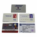 Five (5) Miscellaneous Chi Chi Rodriguez PGA Tour Card/IDs