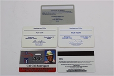 Five (5) Miscellaneous Chi Chi Rodriguez PGA Tour Card/ID's