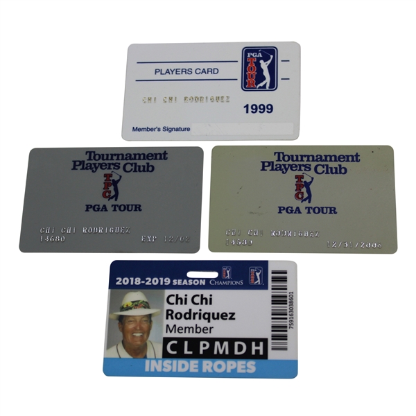 Four (4) Miscellaneous Chi Chi Rodriguez PGA Tour Card/IDs