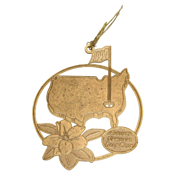 1997 Augusta National Golf Club 24k Gold Plated Christmas Ornament