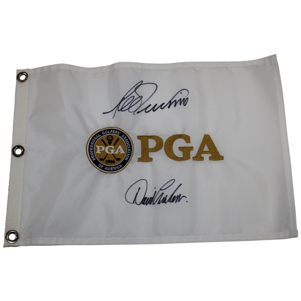 Lee Trevino & David Graham Signed PGA of America Seal Embroidered Flag JSA ALOA