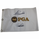 Lee Trevino & David Graham Signed PGA of America Seal Embroidered Flag JSA ALOA