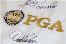Lee Trevino & David Graham Signed PGA of America Seal Embroidered Flag JSA ALOA