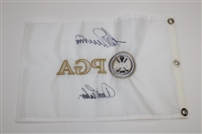 Lee Trevino & David Graham Signed PGA of America Seal Embroidered Flag JSA ALOA