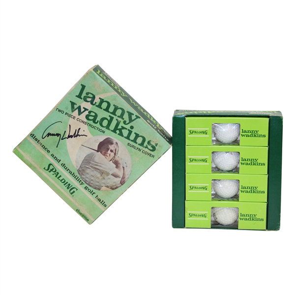 Lanny Wadkins Signed Classic Spalding Personal Logo Dozen Golf Balls Box with Four Sleeves JSA ALOA