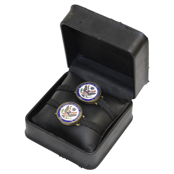 Chi Chi Rodriguezs Pair of Undated USGA Magnetic Ball Marker Clips in Box