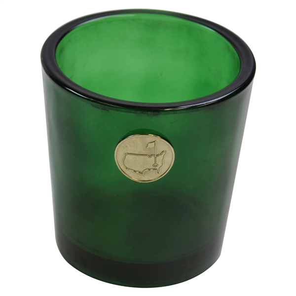 Classic Augusta National Emerald Green with Circle Logo Glass Candle Holder