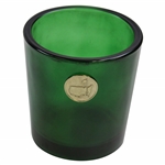 Classic Augusta National Emerald Green with Circle Logo Glass Candle Holder