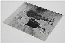 Arnold Palmer & Jack Nicklaus Signed 1965 Open Championship B&W Walking Photo JSA ALOA