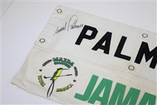 Arnold Palmer Signed Used 'PALMER' Mazda Champions Jamaica Caddy Bib Nameplate JSA ALOA