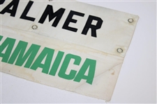 Arnold Palmer Signed Used 'PALMER' Mazda Champions Jamaica Caddy Bib Nameplate JSA ALOA