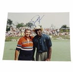 Michael Jordan Signed Photo with Caddy on Green in Pine Valley Shirt JSA ALOA